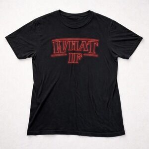 Stranger Things What If T Shirt Women Medium Black Graphic Tee Netflix